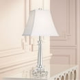 thumbnail image 1 of Vienna Full Spectrum Traditional Table Lamp 25" High Crystal Glass Column White Square Bell Shade for Living Room Family Bedroom Bedside, 1 of 7