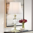 thumbnail image 1 of Vienna Full Spectrum Traditional Table Lamp 31" Tall Faceted Crystal and Brass Bell Fabric Shade for Living Room Family Bedroom Bedside, 1 of 9