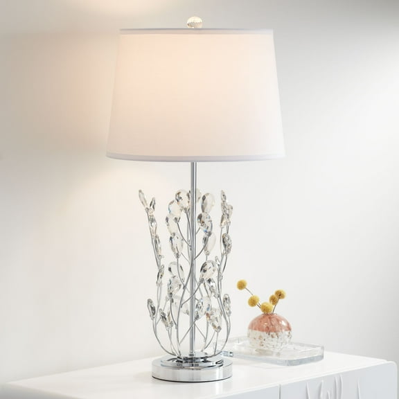 Vienna Full Spectrum Zermatt 28" Tall Crystal Vine Modern Table Lamp Silver Brushed Nickel Finish Metal Single Living Room Bedroom