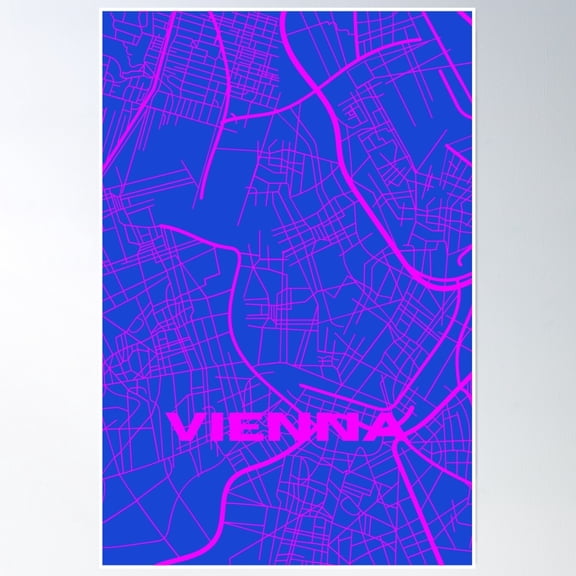 Vienna Map Poster Wall Art, Modern Wall Decor, 8x12 UNFRAMED
