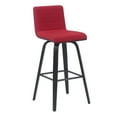 thumbnail image 1 of Vienna Modern Swivel Bar Height Stool with Red Upholstered Seat and Brushed Wood Frame, 1 of 5