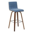 thumbnail image 1 of Armen Living Swivel Bar Height Stool with Vintage Blue Upholstered Seat, 1 of 5