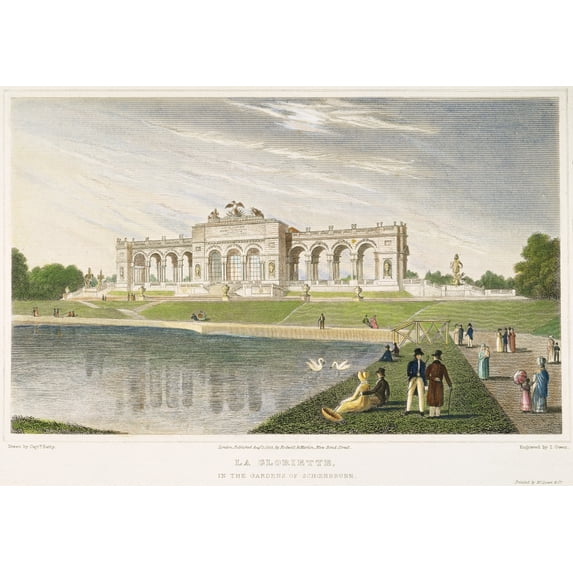 Vienna: Schoenbrunn, 1822. /Nthe Gloriette In The Gardens Of Schoenbrunn Palace At Vienna: Engraving, 1822, After A Drawing By Robert Batty. Poster Print by (24 x 36)