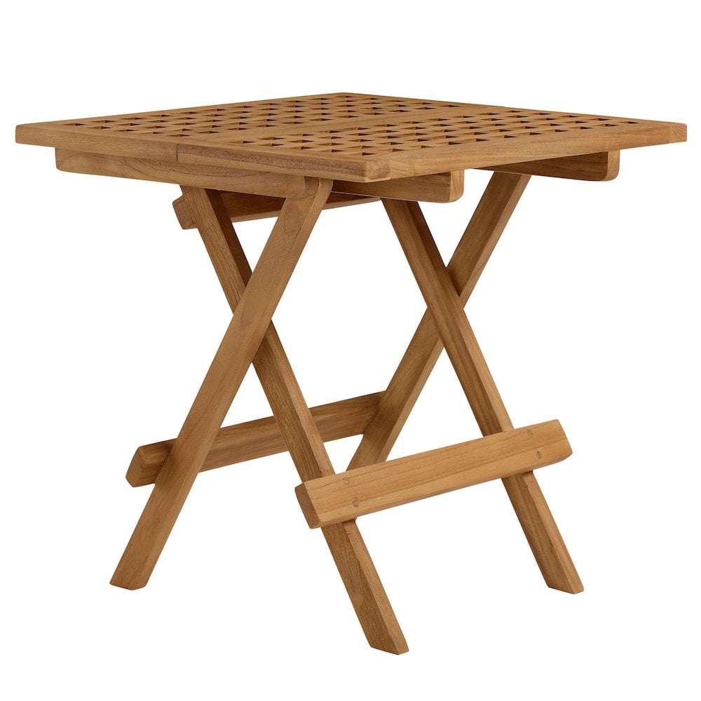 Vienna Natural Teak Wood Folding Outdoor Side Table