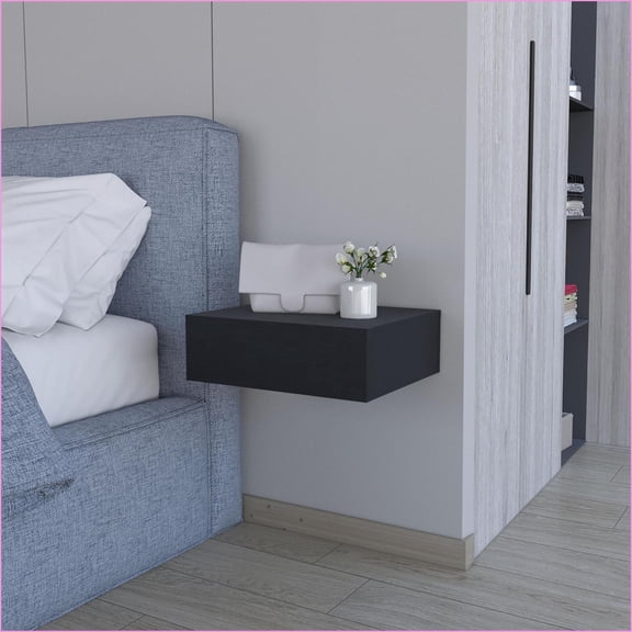 Vienna Sleek Wall-Mounted Nightstand with Spacious Drawer Storage