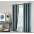 thumbnail image 1 of Vienna Total Blackout Foamback Grommet Curtain Panel Pair each 52" x 63" in Blue, 1 of 6