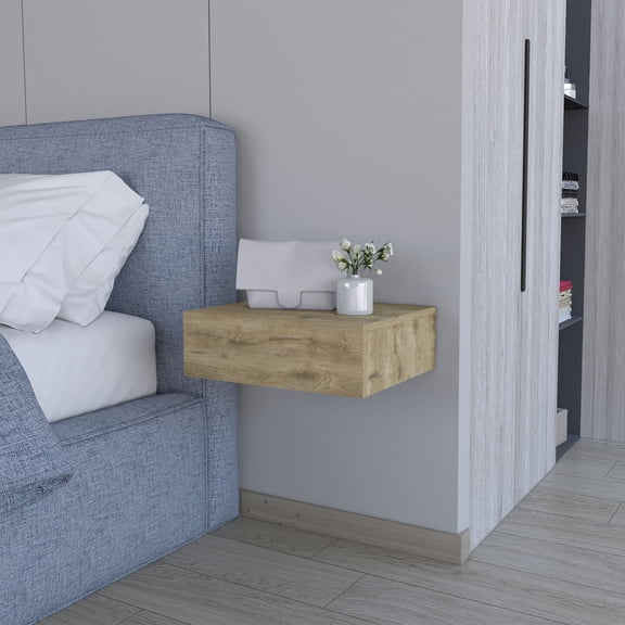 Vienna Wall-Mounted Floating Nightstand, Modern Bedside Table with Spacious Drawer, Space-Saving