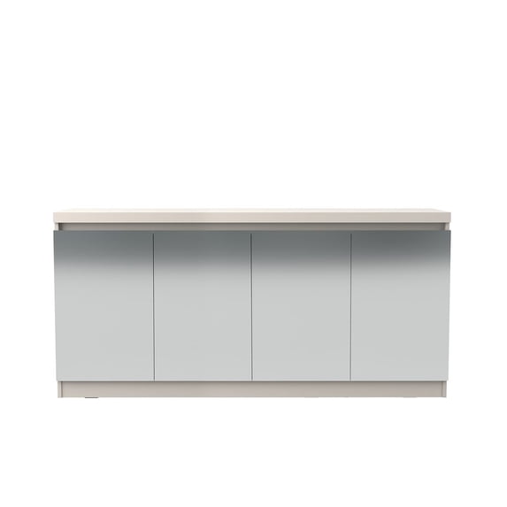 Viennese 62.99 in. 6-Shelf Buffet Cabinet with Mirrors