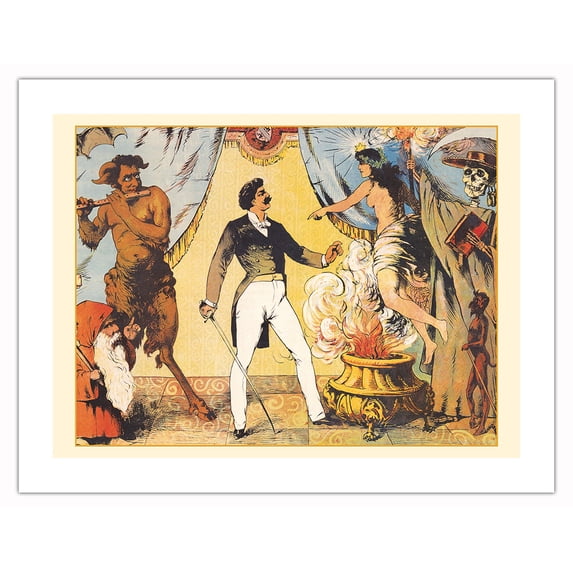 Viennese Phantasmagoria Theater Performance - Vintage Magic Poster c.1840 - Bamboo Fine Art 290gsm Paper (Unframed) 17x22in