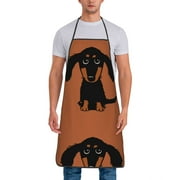 Viennese long-haired dachshund Aprons for Women Men Waterproof Apron Kitchen Chef Cooking BBQ