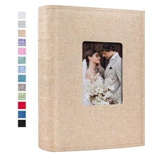 Vienrose Photo Album 4x6 300 Pockets Linen Frame Cover with Memo Areas Photobook Large Capacity Pictures Book for Wedding Family Baby Vacation Khaki