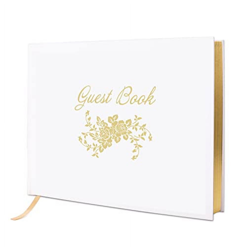 Vienrose Wedding Guest Book Registry Sign-in Book with 123 Blank Lined  Pages Gilded Edges Hardcover Book for Wedding Baby Shower Birthday 