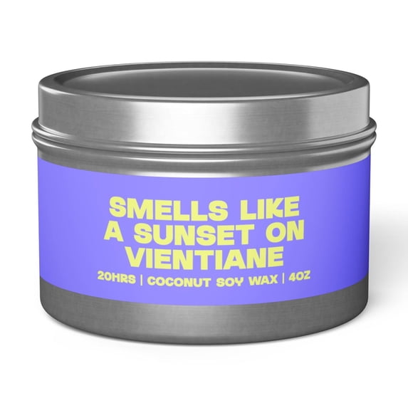 Vientiane Laos Tin Candle Gifts Funny Home Office Decor