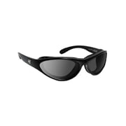 7eye Viento Wind-Blocking Padded Sunglasses for Outdoors, UV400, Gray Lenses, Glossy Black, Small & Medium