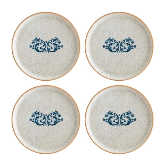 Viento dia.6.25" Round Decorated Porcelain Plate (Set of 4)