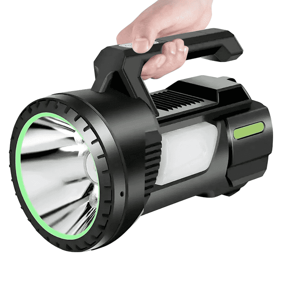 Vierola 3500 Lumen High Power Flashlight with Spotlight, Floodlight and Warning Light,  3 in 1 Portable Camping Lantern