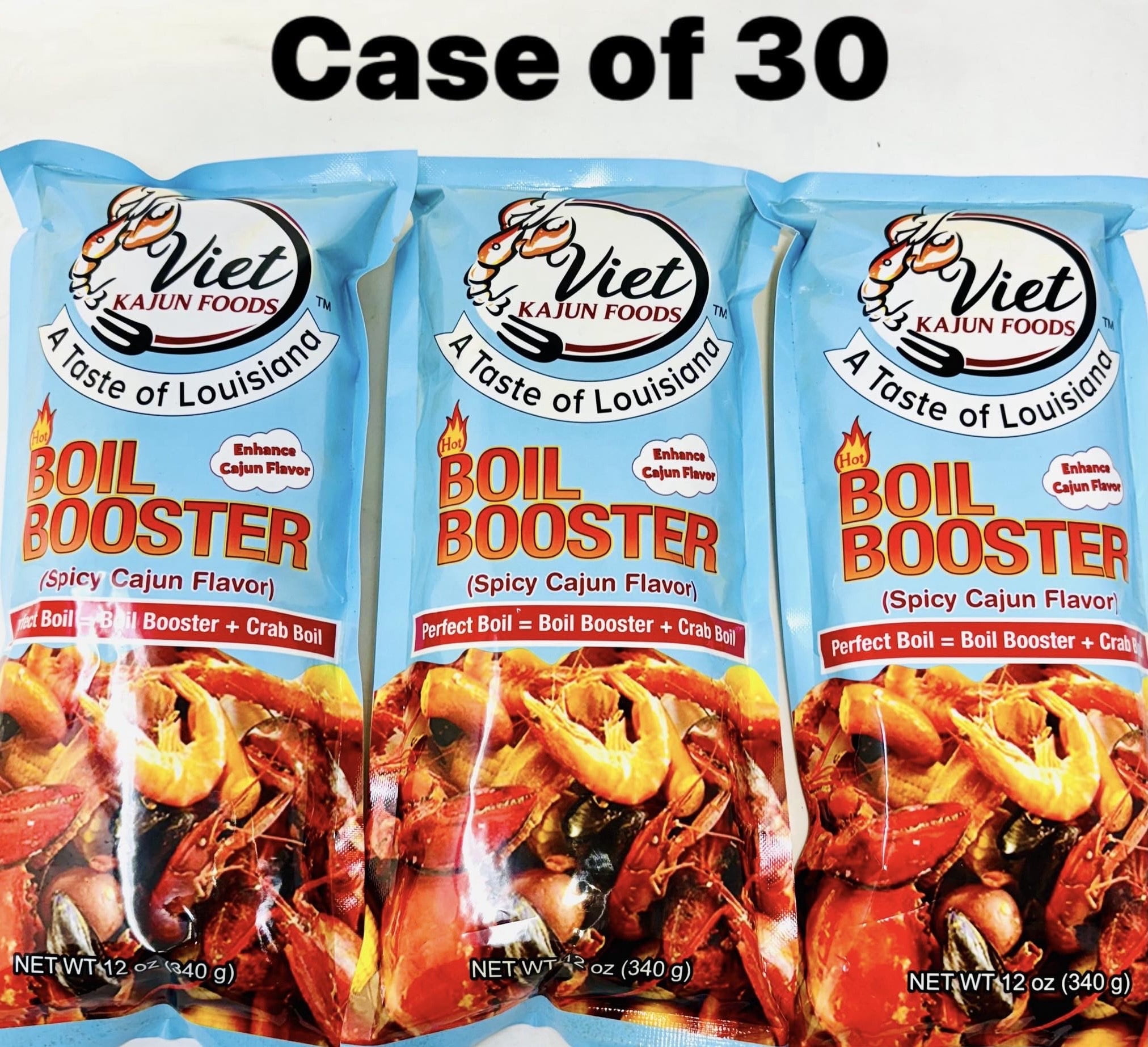 Viet Cajun Boil Booster, Spicy Cajun Flavor, 30 Count, 12oz Pouch, Made in USA