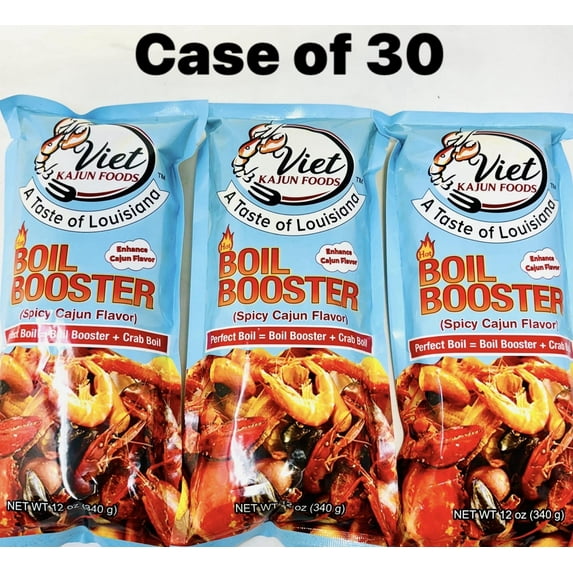 Viet Cajun Boil Booster, Spicy Cajun Flavor, 30 Count, 12oz Pouch, Made in USA