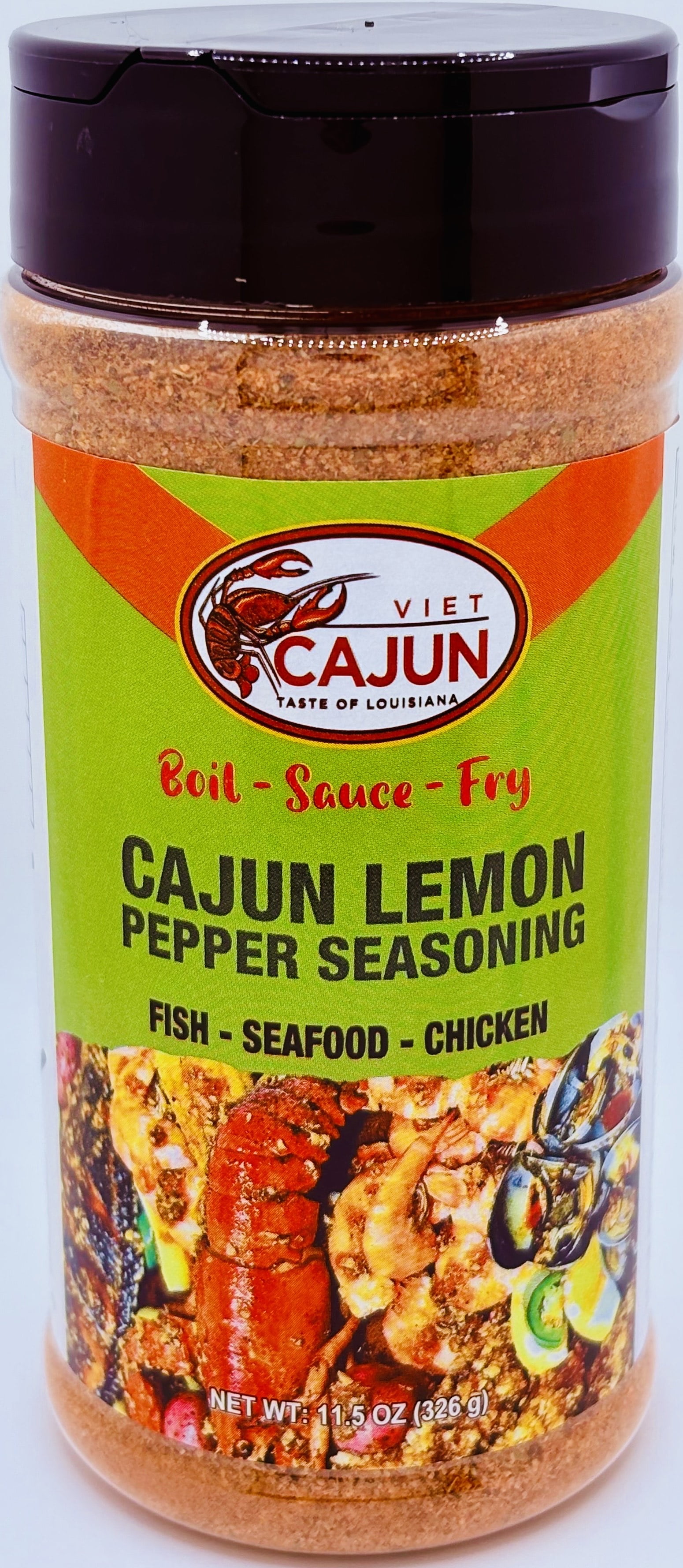 Viet Cajun Lemon Pepper Seasoning for Seafood Boil, 11.5 oz, 1 pack, Made in USA