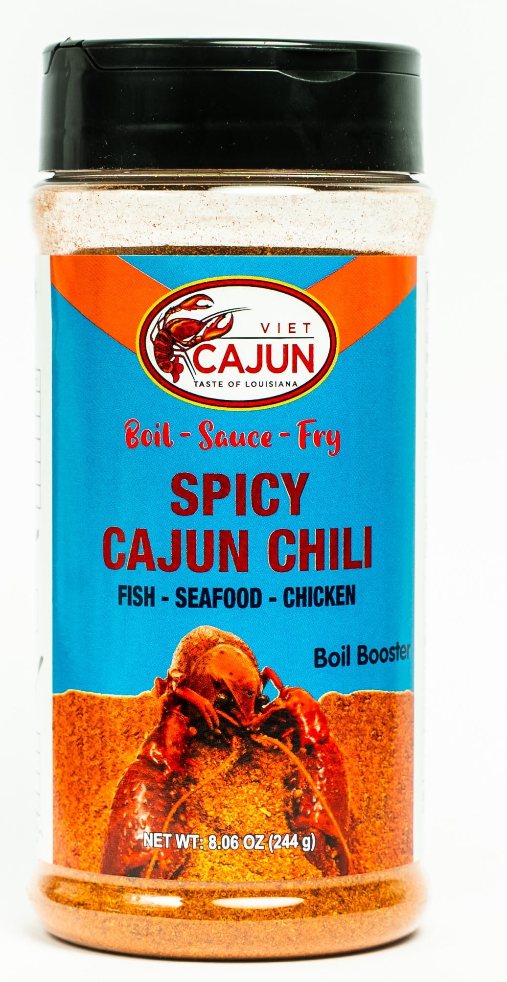 Viet Cajun Spicy Cajun Chili Boil Enhancers 3% Low Sodium, 8.6 oz, 1 pack, Made in USA