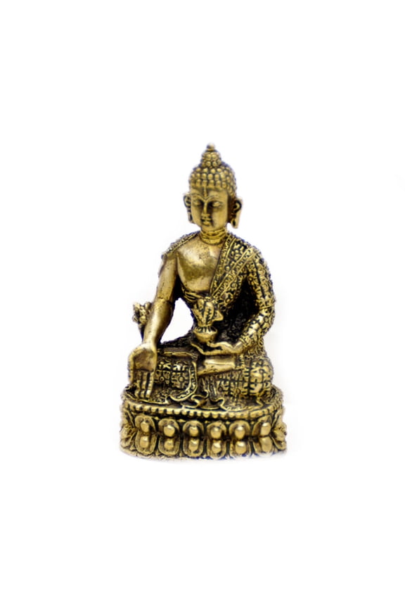 's Meditating Buddha Bronze Figurine Statue Amulet