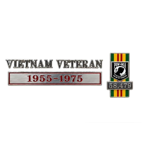 Vietnam 1955 1975 Memorial Car Emblem Metal Badge Vietnam Tribute Edition Badge Decal Patriotic Edition Car Emblem For Automotive