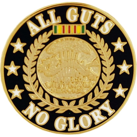 Eagle Emblems P15286 Pin - Vietnam, All Guts No Glory - 1 in.