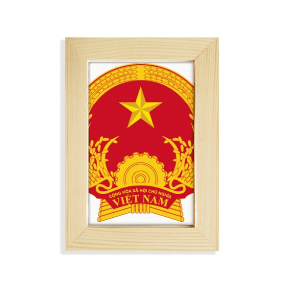 Vietnam Asia National Emblem Desktop Display Photo Frame Picture Art Painting 5x7 inch