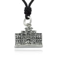 thumbnail image 1 of Vietnam Binh Tay Market Silver Pewter Charm Necklace Pendant Jewelry With Cotton Cord, 1 of 1