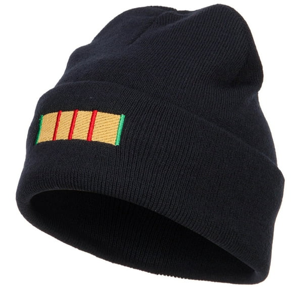Vietnam Campaign Ribbon Embroidered Long Beanie - Navy OSFM