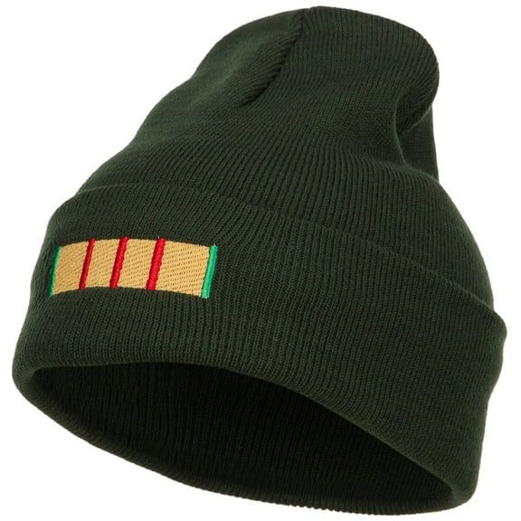 Vietnam Campaign Ribbon Embroidered Long Beanie - Olive OSFM