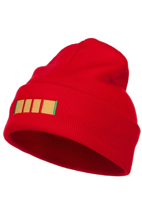 Vietnam Campaign Ribbon Embroidered Long Beanie - Red OSFM