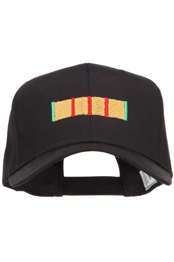 Vietnam Campaign Ribbon Embroidered Twill Cap - Black OSFM