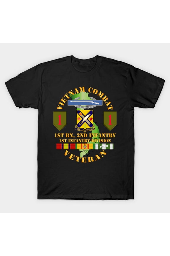 Vietnam Combat Veteran 1st Bn 2nd Inf 1st Inf Div Military G1084 Unisex T-Shirt, Up to Size 5XL