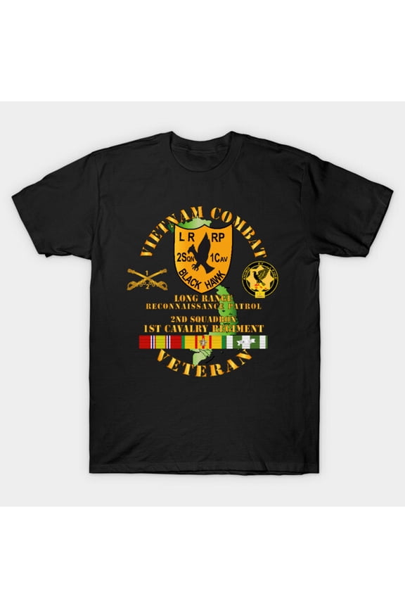 Vietnam Combat Veteran 2nd Squadron 1st Cav Regt LRRP Military G1102 Unisex T-Shirt, Up to Size 5XL