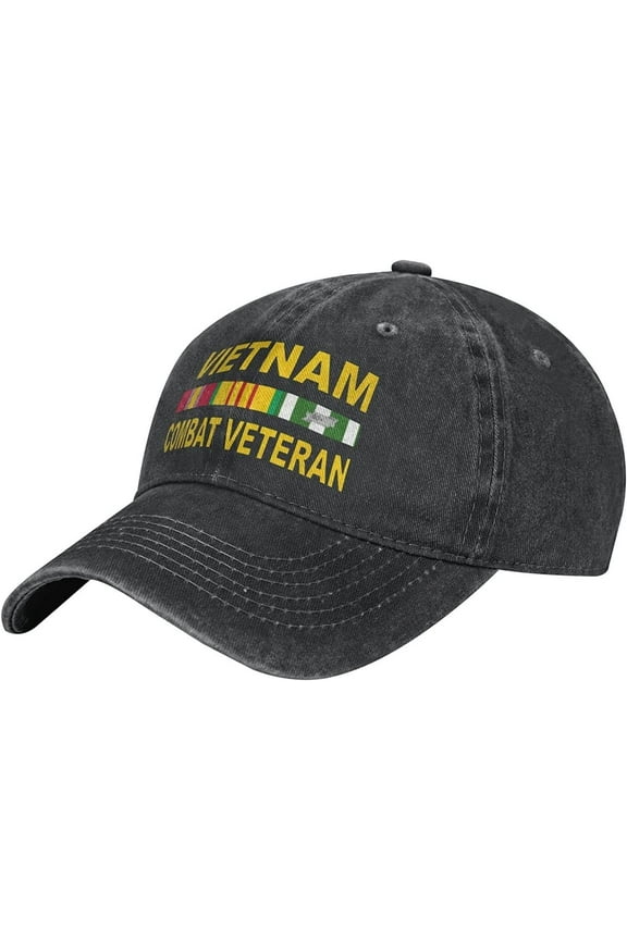 Vietnam Combat Veteran Baseball Caps Unisex Adjustable Sun Hat Can Be Washed Leisure Dad Hat Black, One Size