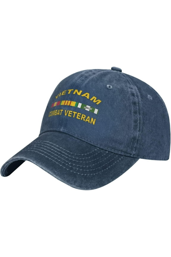 Vietnam Combat Veteran Hat Adjustable Cowboy Baseball Cap for Men Women Trucker Cap