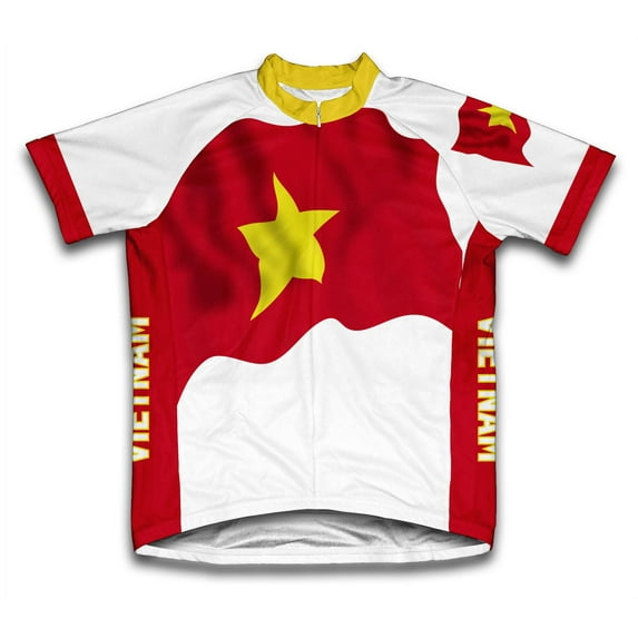 Vietnam Flag Short Sleeve Cycling Jersey for Men - Size 2XL