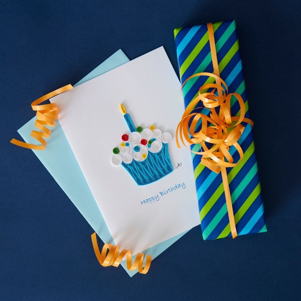Vietnam Hand Quilled Paper Birthday Greeting Card