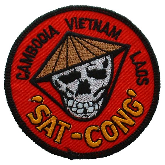 Vietnam SAT Cong Patch Red & White 3"