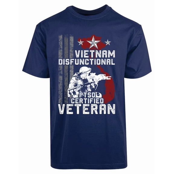 Vietnam Service Disfunctional Certified Veteran Military Navy Tee Unisex T-Shirt, up to Size 5XL