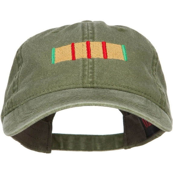 Vietnam Service Ribbon Embroidered Washed Cap - Olive OSFM