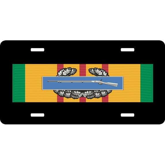 Vietnam Service Ribbon With ( CIB ) Combat Infantry Badge License Plate