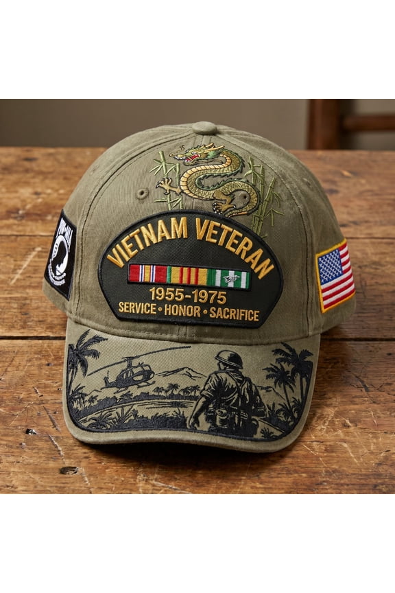 Vietnam Tribute Cap Adjustable Baseball Hat for Veterans, POW/MIA Patch, Comfortable Cotton Build, Ideal Gift for Memorial Day and Veterans Day, Adjustable Size