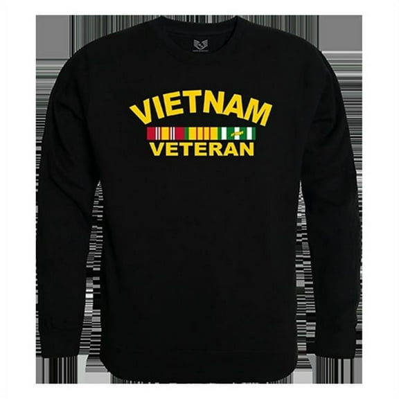Vietnam Vet Graphic Crew Neck Sweatshirt, Black - Large