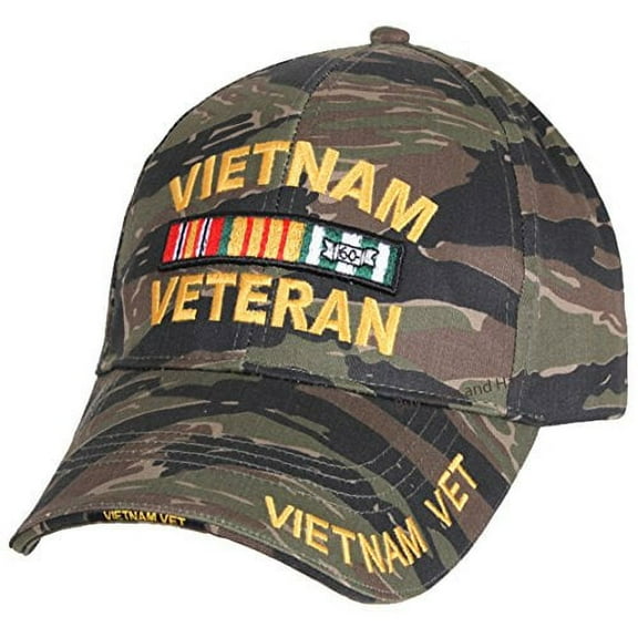 Vietnam Veteran Baseball Cap Tiger Stripe Camouflage Mens Vet Hat Camo