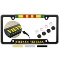 thumbnail image 1 of Vietnam Veteran - Domed Custom-Made Personalized Narrow (Thin) Top 4 Hole Metal Car License Plate Frame with Free caps - Black (Quantity: 1 Frame), 1 of 7