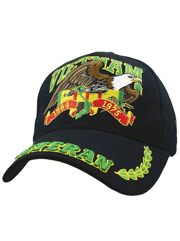 Vietnam Veteran Eagle Low Profile Cap, Black, Adjustable
