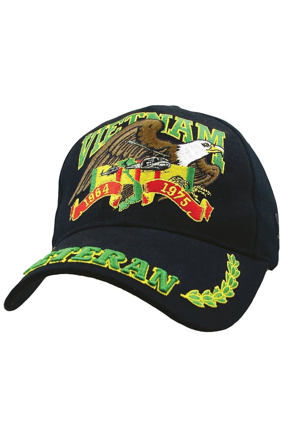 Vietnam Veteran Eagle Low Profile Cap, Black, Adjustable