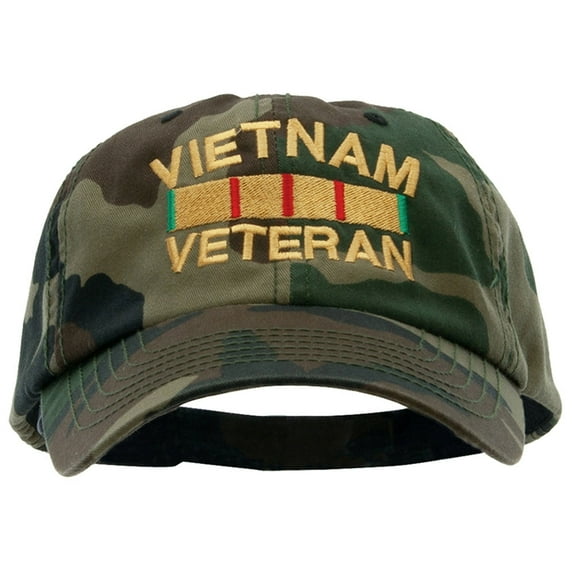 Vietnam Veteran Embroidered Enzyme Washed Cap - Camo OSFM